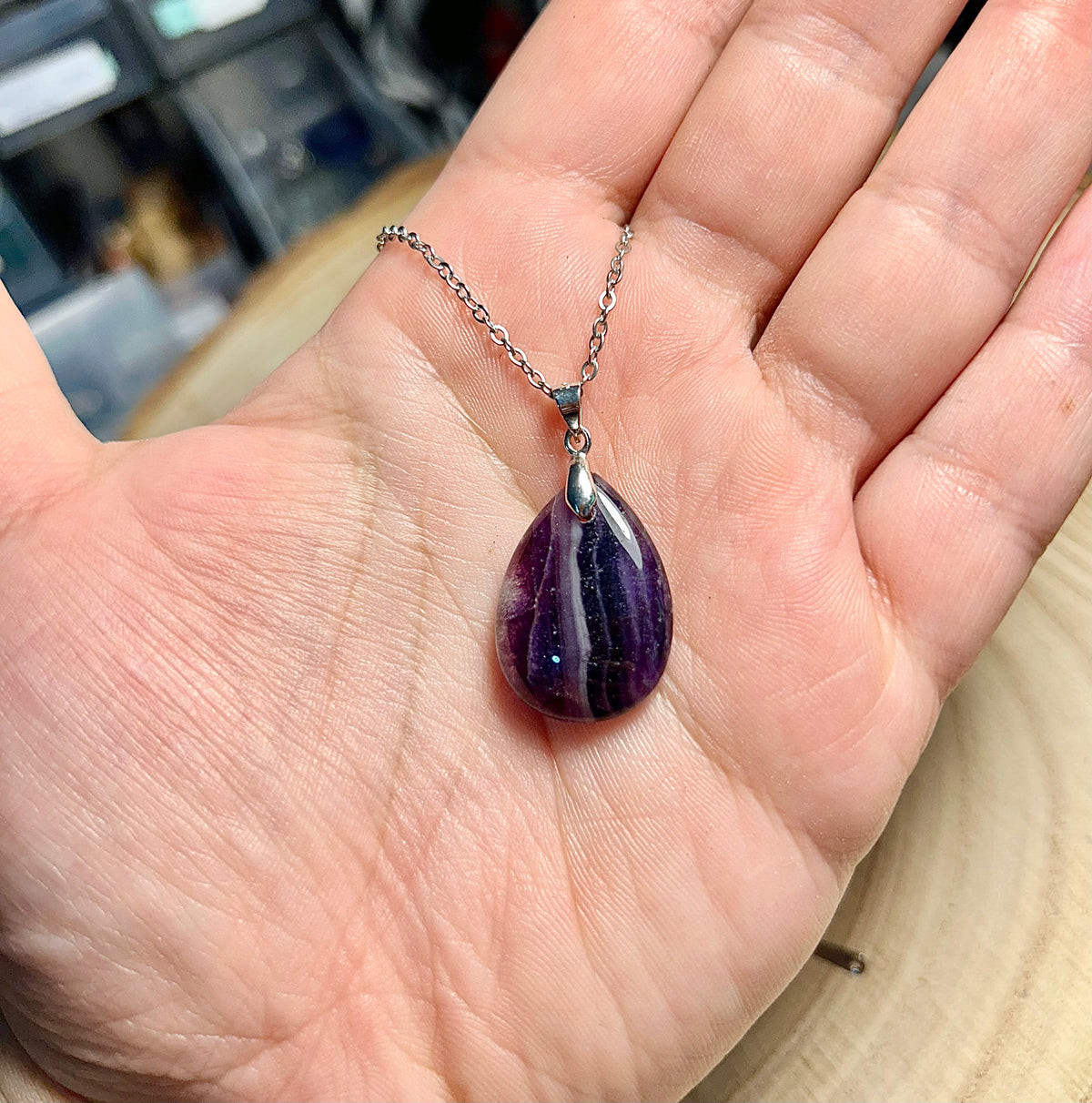 Ciondolo in fluorite