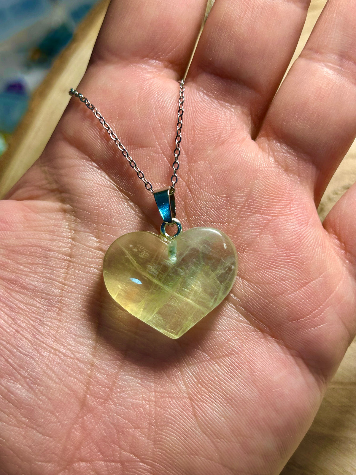 Ciondolo in fluorite cuore