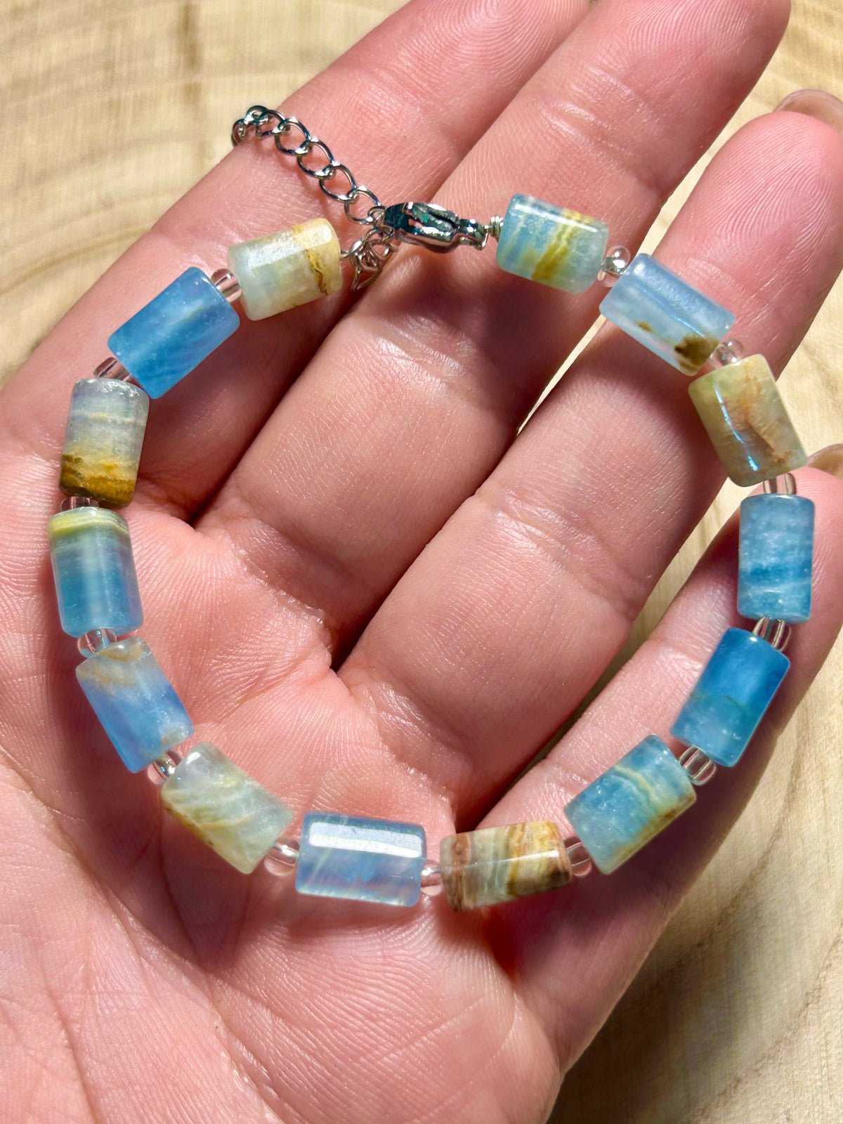 Bracciale in calcite blu