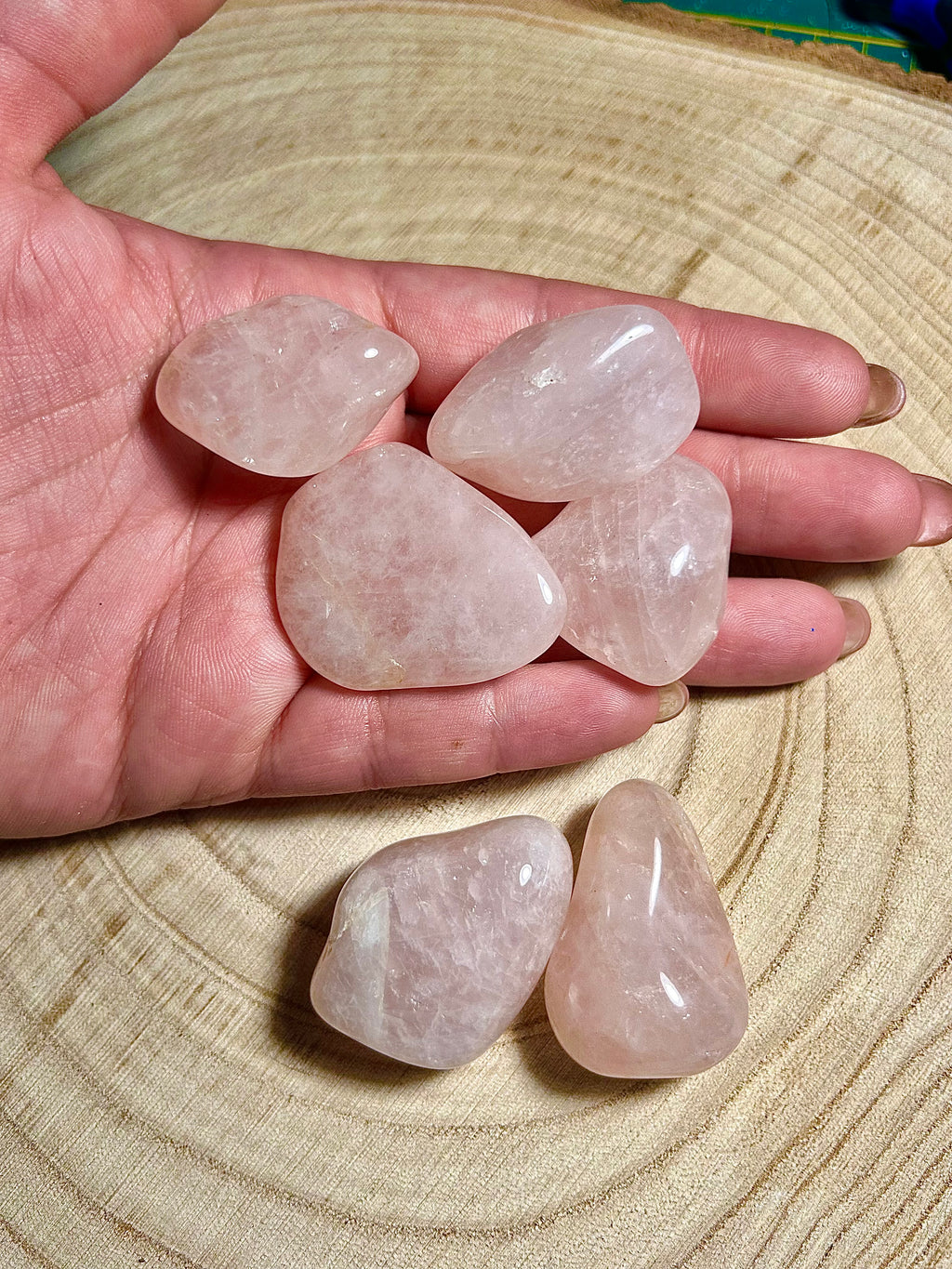 Burattate in quarzo rosa